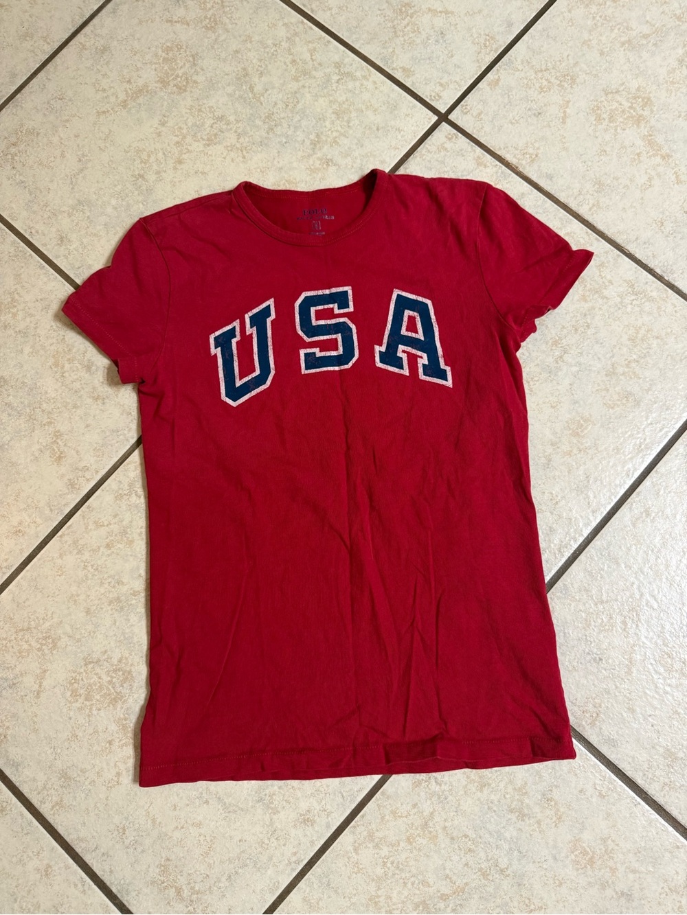 Polo Ralph Lauren Red USA Appliqué Crewneck Tee